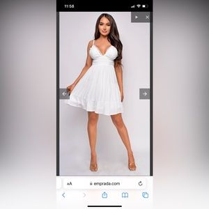 Emprada white crochet top dress. Size medium. New without tags. Never worn.